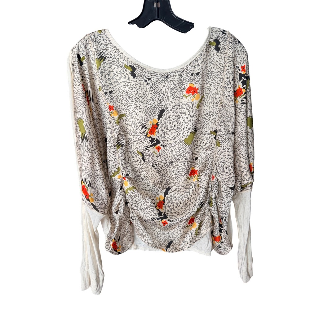 Anthropologie Tiny Floral Mixed Media Dolman Top Size L